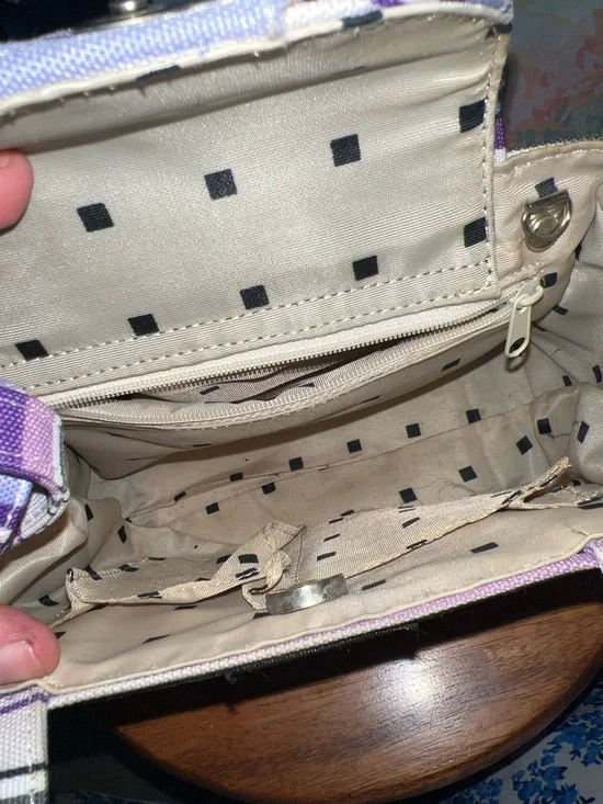 Vintage kate spade Purple and Lavender Striped Canvas Tote - Picture 8 of 11